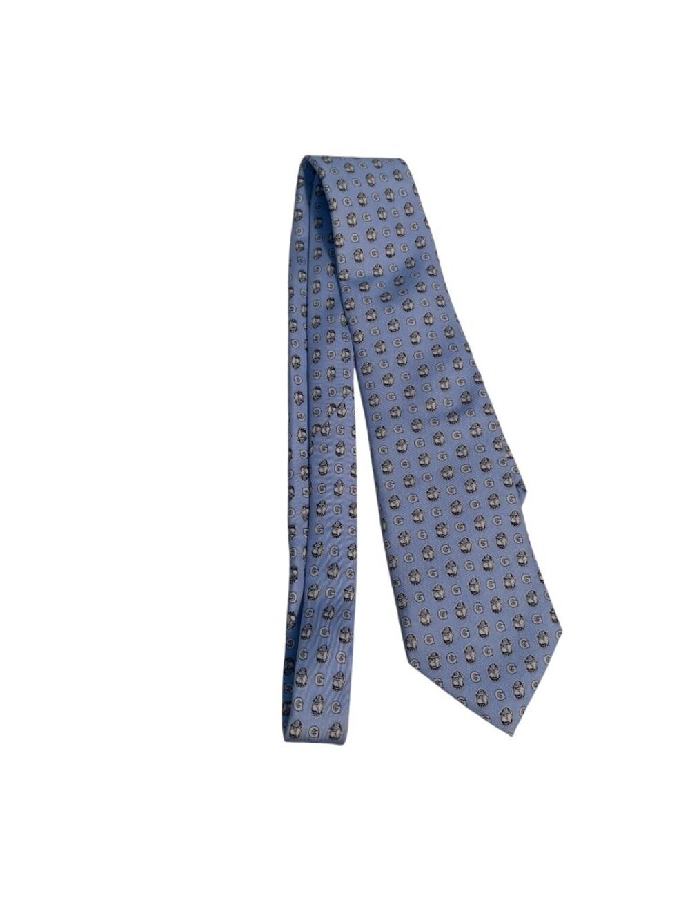 Vineyard Vines Custom Col. Light Blue Georgetown Hoyas Jack Bulldog "G" Silk Tie